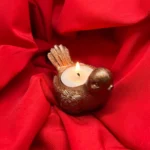 Bakır Renk Kuş Figür Mumluk