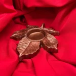 Bakır Renk Yaprak Figür Mumluk