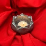 Gümüş Renk Lotus Figür Mumluk